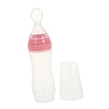 ELAYARD Squeeze Feeder Flasche aus mit Weichem Löffelaufsatz Frei Standfest und Hitzebeständig für Brei und Babynahrung Geeignet für Neugeborene und Kleinkinder
