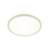 BRILONER - LED Bad Deckenleuchte mit Backlight, IP44 LED Badezimmerlampe, 18 Watt, 2400 Lumen, Lampe, Küchenlampe, Flurlampe, ultraflach, neutralweiße Lichtfarbe, 290x35 mm (DxH), Weiß