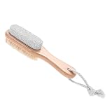 WOONEKY 2St Bimsstein doppelseitiger doppelt füße reiben brett Peeling-Zubehör für die Füße Fußpeelingbürste heizlùfter exfoliate Holzgriff Hölzern