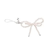 JSGHGDF Handy-Anhänger, Schleife, Schlüsselanhänger, Schleife, Schlüssel, Ornament, Geldbörse, Taschenanhänger für modebewusste Personen, weiß, M