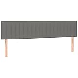 vidaXL 2X Kopfteil Polsterkopfteil Bettkopfteil für Bett Bettgestell Betthaupt Bettrahmen Schlafzimmer Bettzubehör Dunkelgrau 90x5x78/88cm Stoff