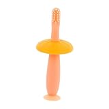 FOMIYES Silikon Babyzahnbürste mit Weichen Borsten Saugnapf design Flexible Mundpflege Zahnbürste für Sanfte Reinigung und Schutz Des Zahnfleisches in Kirschrosa