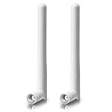 Bingfu WLAN Antenne Dualband 2,4 GHz 5 GHz 3dBi MIMO RP-SMA Stecker Bluetooth Antenne für WLAN-Router Drahtlose Netzwerkkarte USB-Adapter Sicherheit IP-Kamera Videoüberwachung Monitor, Weiß, 2-Stück