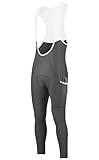 CEROTIPOLAR Thermo-Fleece-Radhose, Latzhose, Fahrrad-Trägerhose für Herbst und kalten Winter, Trägerhose, Grau, XXL