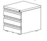 LVSTEEL Rollcontainer, Aktenschrank Abschließbar mit 4 Schlüsseln, Büroschrank aus Metall, Aktenschrank unter Schreibtisch, mit 3 Schublade, Vormontiert, Abschließbarer, Büro, Schwarz