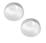 BranQ - Home essential Mikrowellenabdeckhaube, BPA-frei Kunststoff, Transparent, Ø 27x9 cm, 2 Stück
