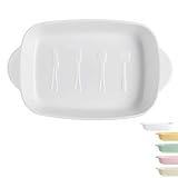 Keramik-Porzellan-Backformen für Ofen, große Lasagneform, Ofenform, rechteckig, tiefes Backblech, Bräter, Rosa, 24 x 15 x 4,5 cm, 700 ml