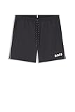 BOSS Herren Starfish Schnell trocknende Badeshorts mit Logo-Print Schwarz001 L