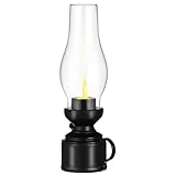 RORPOIR Flameless Retro LED Petroleumlampe Innenbereich Leichte Kunststoff Öllampe Tischdekoration Winddicht Vintage Öllaterne Geschenkidee für Zuhause und Party