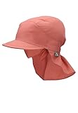 Sterntaler Schirmmütze Nacken Basic - Unisex Baby- und Kinder Mütze mit Nackenschutz - UV-Schutz 50+ Hut aus Popeline (Bio) - leichte Sommer Kopfbedeckung mit Gummiband - rosenholz, Größe 53