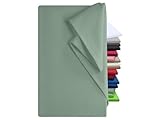 npluseins Bettlaken 150x250cm Leintuch ohne Gummizug Tuch ist ideal Terrasse Reisen Camping und Tischtuch - Wohnmobil Laken - Betttuch ohne Gummizug 100% Baumwolle, ca. 150 x 250 cm, Salbei