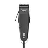 Wahl 1400, Tierschermaschine, kabelgebundene Hundeschermaschine, Pflegeset, Pflege von Haustieren zu Hause, präzise geschliffene Klingen, sehr leicht, 4 Aufsteckkämme, schwarz
