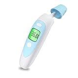 BDM CARE Infrarot-Thermometer 2-1 - Fieberthermometer - Berührungsloses Infrarot-Fieberthermometer - Thermometer - Temperaturmessgerät - Digital - Kontaktloses Thermometer - für Ohr und Stirn - Geschi
