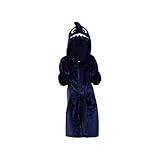 OBiQuzz Kinder Bademantel für und Mädchen, Dinosaurier, Plüsch, Fleece, mit Kapuze, mit Gürtel, Tier-Nachtwäsche Frottee Kinderbademantel (BU1, 4-6 Years)