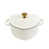 Generisch Heart Shape Dutch Oven - Enamelled Cast Iron Pot with Double Handles, Induction Cooker Compatible, Perfect for Soup and Stew, Ideal Gift for Cooks