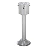 GBPLDMAQ Standaschenbecher mit Deckel aus Edelstahl, Aschenbecher für Draussen mit Vertieftem Zigarettenfach, Bodenfestes Design, für Büros, Einkaufszentren, Parks(White)