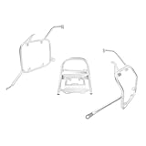 PQAIECXD Motorrad Gepäckträger Für F800GS 2009-2017 Für F700GS 2012-2016 Motorrad Silber Gepäckträger Satteltaschenhalterung Topcase-Kastenständer Schwarze Unterstützung(Silver,1 Set)