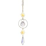 Cobee Kristalle Glas Anhänger, Rainbow Prism Suncatcher für Fenster Prisma Window Rainbow Maker mit Kettenchakra Heilender Kristallglas Kristall Sonnenfänger Drinnen draußen Gartenauto Dekoration