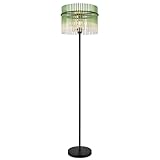 GLOBO LIGHTING Stehlampe Stehleuchte Deckenfluter Wohnzimmerlampe grün schwarz Glasstäbe, Metall, 1x E27, DxH 38 x 152 cm