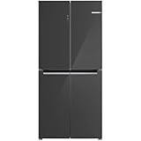 Bosch KMC85LEEA, Serie 4, French Door Kühlschrank, 189,5 x 85,5 cm, 324 L Kühlen + 223 L Gefrieren, NoFrost, Vita Fresh XXL Schublade für längere Frische, Ablagen aus Sicherheitsglas, Glasfront Grau