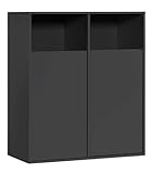 mokebo® Wäscheschrank in Weiß 'Der Wäschehüter', Wäschesortierer mit 2 Fächern, auch als Wäschekorb, Wäschesammler oder Wäschetruhe aus Holz, auch als 95x80x40 fürs Bad oder Schlafzimmer (HxBxT in cm)