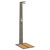 vidaXL Gartendusche für den Außenbereich, Polyrattan, grau, 60 x 80 x 214 cm, strukturierte Oberfläche
