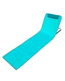 SUN & SURF Liegematte mit türkisfarbenen Streifen, XL, 180 cm, Strandliege mit 5 Positionen, leicht, kompakt und vielseitig, inkl. Tragetasche
