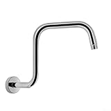 ZAMETTER Duschkopf-Verlängerungsarm, 33 cm, Edelstahl, Duscharme, Badezimmer-Duschköpfe, Verlängerungsarm, Wandhalterung, Regenduschkopf, Deckenhalterung, Chrom-Finish (Silber)