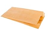 Pakomat 100 Papiertüten braun kleine Kraftpapiertüten, kleine Papiertüten, Brottüten, Süßigkeiten, Süßwaren, Kuchen, Fast Food, Bäckereitüten, Lebensmittelgeschäfte (20 x 8 x 36)