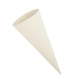itenga kleine Bastelschultüte Geschwister Schultütenrohling Zuckertüte Schultüte 35cm rund mit Filzverschluss (Weiss ohne Verschluss)