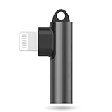 Lightning auf 3.5mm Klinke Adapter, iPhone Kopfhörer Adapter Apple Mfi Zertifiziert Lightning,L-förmig Aux Audio Adapter für iPhone 14 13 12 11 Pro Max 7 8 SE X XS（Grau）
