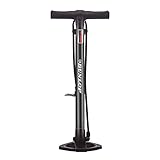 Dunlop Fahrradpumpe - Leistungsstarke Standpumpe mit 2 Adaptern - Hochdruck Fahrradluftpumpe Rennrad - Luftpumpe 63 cm hoch
