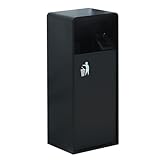 GBPLDMAQ Aschenbecher für den Außenbereich Eingebettetes Netz aus Edelstahl, Stand Aschenbecher für Draussen mit Weiter Öffnung und Großem Fassungsvermögen, mit Müll(Black,76x32x25cm/30x13x10in)