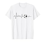 Fußball Fußballer EKG Herzschlag Männer Frauen Kinder Jungs T-Shirt