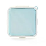 Cvoepobey Tragbare Silikon-Mikrowellen-Sandwich-Aufbewahrungsbox, Lunchboxen, Snackbehälter für die Schule, Wiederverwendbarer Toastbehälter, Blau