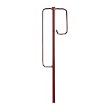 NOOR Pfosten rot für Amphibienschutzzaun Krötenzaun - Laterneneisen mit UVV-Bügel aus geriffeltem Rundstahl 118 cm Ø 10 mm - Absperrleinenhalter Berliner Modell mit angeschmiedeter Spitze