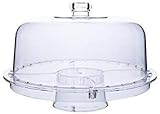 Haushaltsgeräte Home Snack-Teller, Transparente Kunststoff-Kuchen-Kuppel Küche Käseplatte Abdeckung Kuchen-Kuppel-Set Kunststoff-Abdeckung Kuchenständer, lsxysp