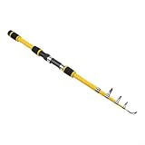 Full For Combo Kit Teleskop Angelrute Reel Gear Set with Carbon Fiber Construction Lightweight Portable for Different Fishing Environments (Yellow)