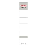 Herlitz 5966056 Rückenschild 36 x 190 mm für 5 cm-Ordner, selbstklebend, 10 Stück, weiß