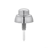 WC-Knopf mit einfachem Druckknopf, Einzelspülung, silberfarbenes ABS-Chrom-Finish, Ersatz-Wassertank-Taste, kompatibel mit Standard-erhöhten Toiletten, Badezimmer-Zubehör (B)