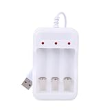 Leichter Akku-Ladeadapter mit 3 Buchten, Ladestation, Dock-Basis für AA und 3 A, mit Kurzschlussschutz