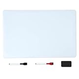 Amazon Basics Whiteboard, magnetisch, trocken abwischbar, für Kühlschrank, Blatt ca. 33 x 50 cm, 2 Marker und Tafelwischer, Weiß