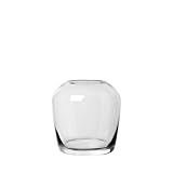 blomus Vase -LETA-| Blumenvase aus mundgeblasenem Glas | Dekovase Farbe Clear mit stabilem Boden | Größe S | Ø10 x 10H cm