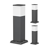 ledscom.de 3 Stück Pollerleuchte POLLY für außen, 35cm, anthrazit, inkl. G9 Leuchtmittel, 501lm, warmweiß