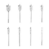 8tlg. Flachfräsbohrer Set, Ø 6-32 mm Spatenbohrer Set, 150mm Fräsbohrer Holz Lang, Flachfräs-Bohrer Set, Kohlenstoffstahl Flachholzbohrer Set, 1/4' Sechskantschaft, Flache Bit Set für Holzbearbeitung