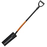 pokm toolsmarket – 125cm Drainagespaten Spaten mit Metallstiel & Anti-Rutsch-Griff – Kanalspaten Kabelspaten– Für Garten, BAU & präzise Erdarbeiten, Hergestellt in EU
