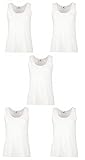 Fruit of the Loom Damen Valueweight T-Shirt, 5er Pack, Weiß (White 30), XL (Herstellergröße: 16)
