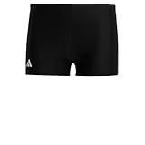 adidas Herren 3 Stripes Boxer-Badehosen, Black/White, M-L