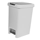 Ipetboom Fußpedal Mülleimer mit Deckel Robuster Schmaler Abfalleimer aus Bruchfestem Geräuschloser Treteimer für Küche Wohnzimmer Schlafzimmer Modernes Design mit Glatten Linien