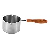 Hohopeti Edelstahl Stieltopf mit Langem Griff Multifunktionaler Milchtopf zum Kochen und Erwärmen von Milch Wasser und Eiern Hitzebeständig Einfach zu Reinigen Geeignet für Verschiedene